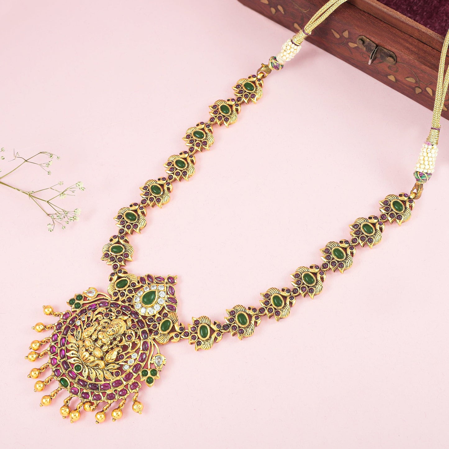 Anika Gold Plated Silver Necklace With Deity Motif