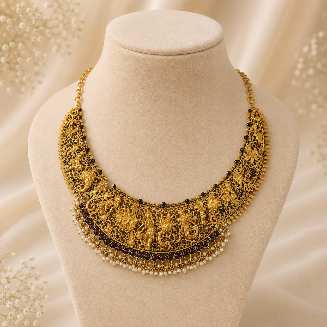 Devyani Antique Silver Necklace
