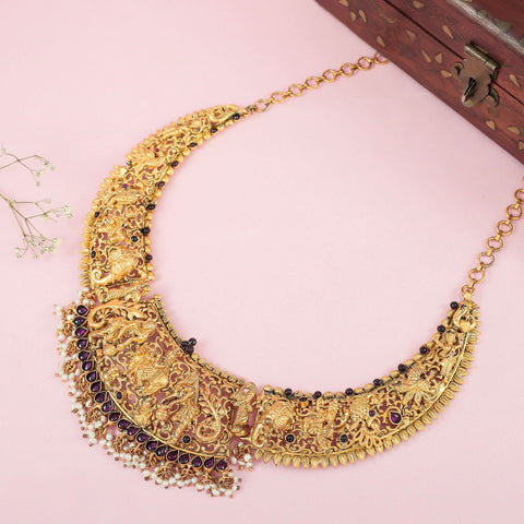Devyani Antique Silver Necklace