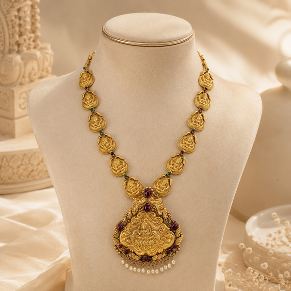 Vanya Padmavati Silver Long Necklace