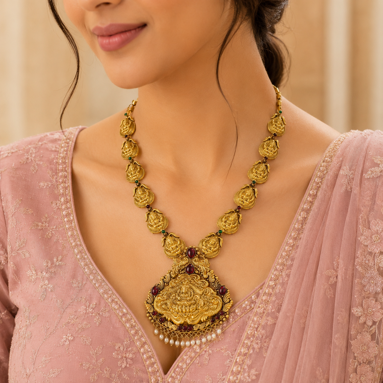 Vanya Padmavati Silver Long Necklace