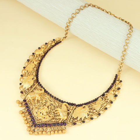 Devanshi Royal Peacock Silver Necklace