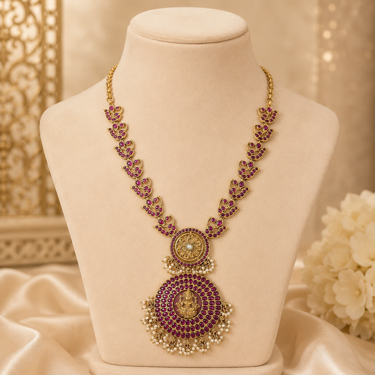 Jiya Divine Lakshmi Silver Necklace