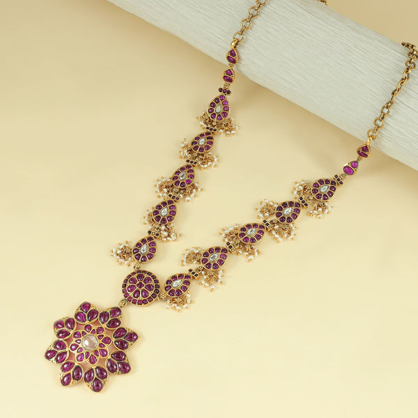 Anvika Floral Delicate Cluster Silver Necklace