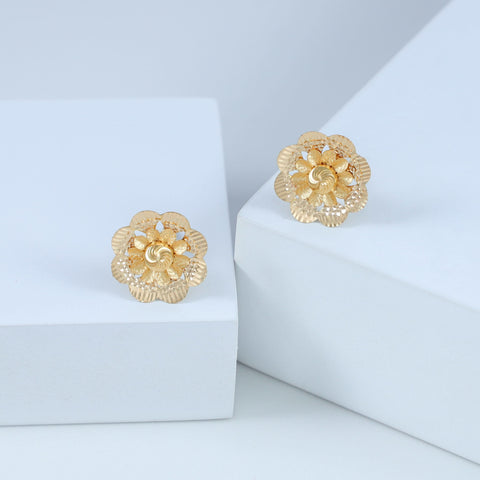 Devanshi Floral Elegance Gold Earrings