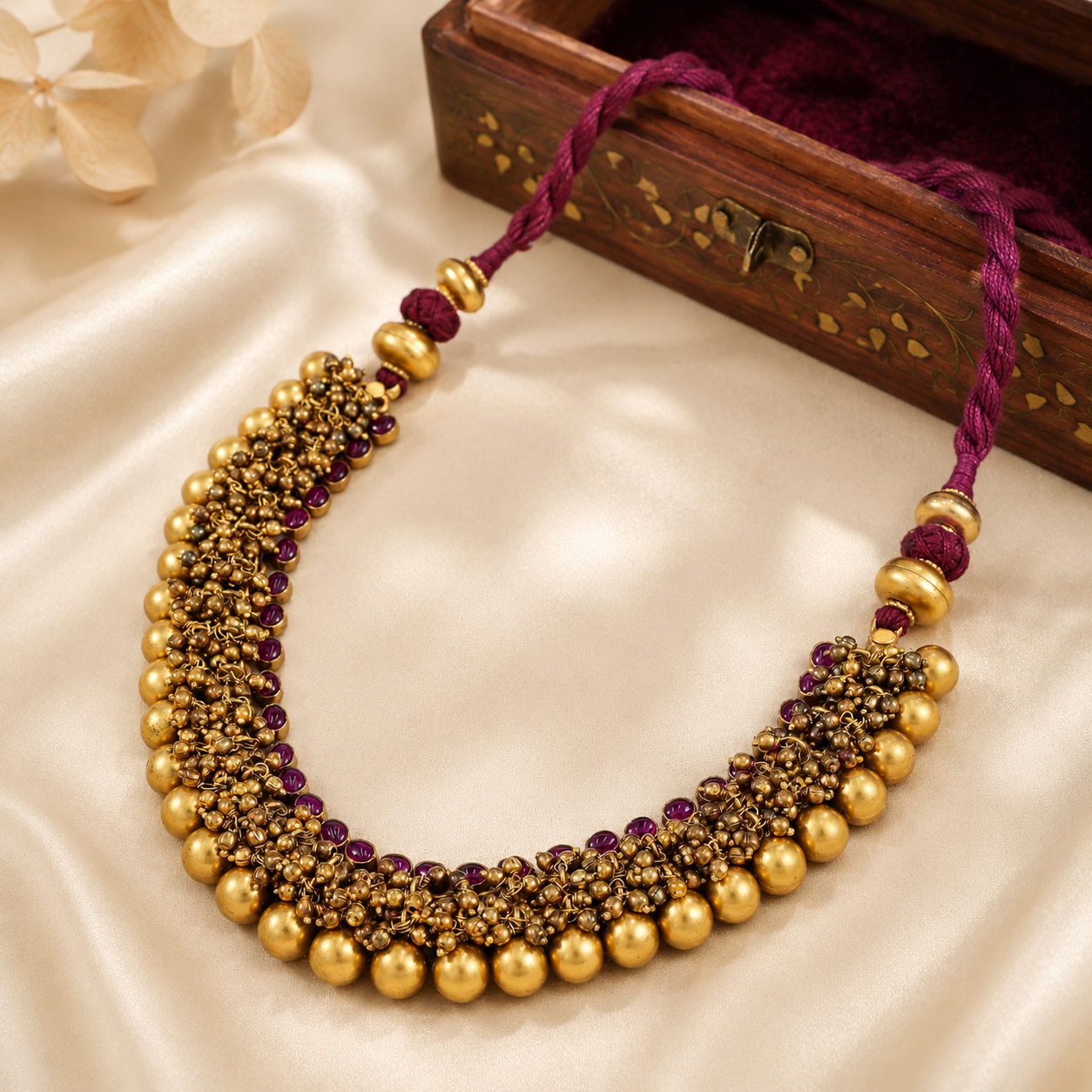 Ridhira Layered Ethnic Styling Silver Necklace