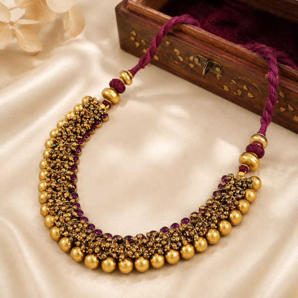 Ridhira Layered Ethnic Styling Silver Necklace