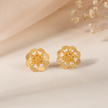Amara Floral Star Studs Gold Earrings