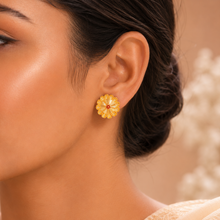 Mahika Charming Floral  Gold Earrings
