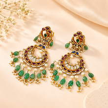 Aditi Emerald Silver Earrings