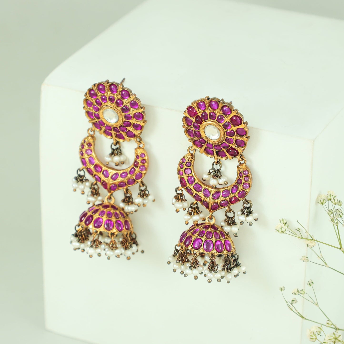 Divyanshi Gold Plated Silver Earrings