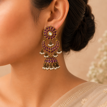 Ruhvika Floral Silver Jhumki