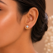 Heart Bloom Studs Gold Earrings