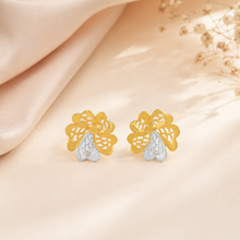 Dual Tone Blossoms  Gold Earrings