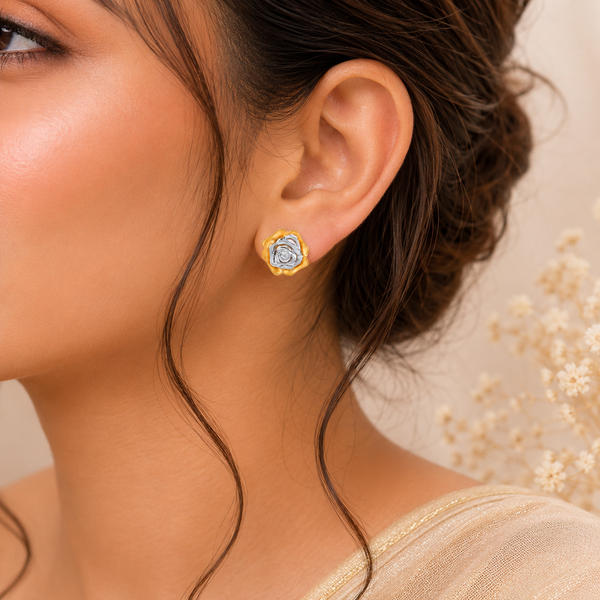 Alaya Dual Tone Rose Gold Earrings