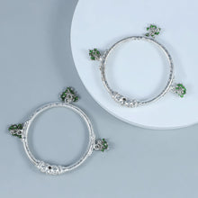 Charming Bud For Kids Silver Bangles
