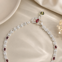 Vanya Maroon Magic Silver Anklets