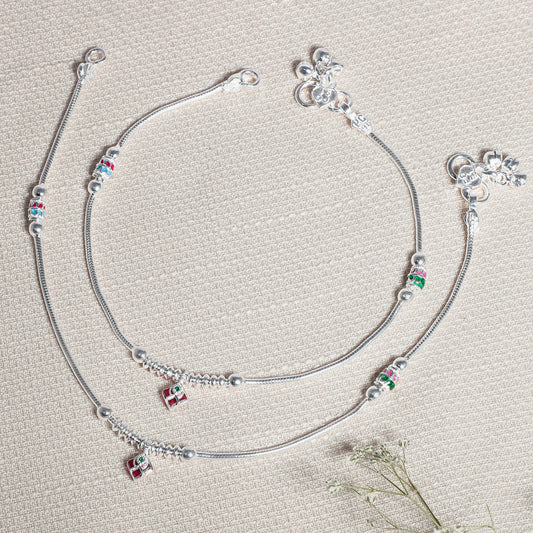 Karishma Silver Anklets