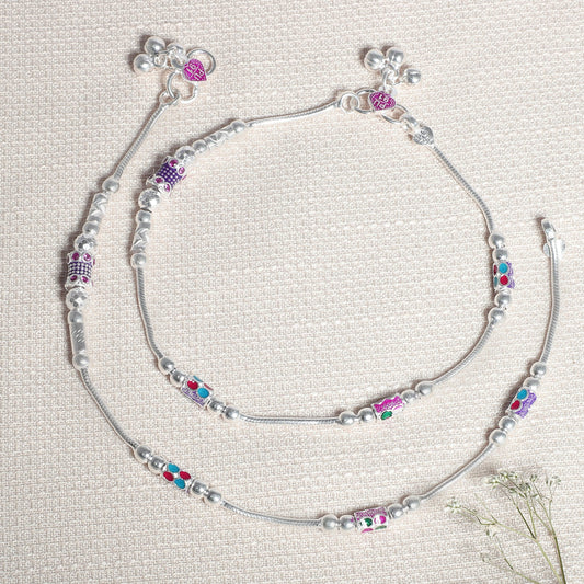 Saanvi Lovely Silver Anklets