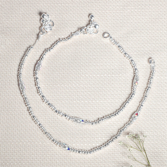 Vamika Stunning Silver Anklets