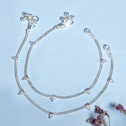 Sarasvati Silver Anklets