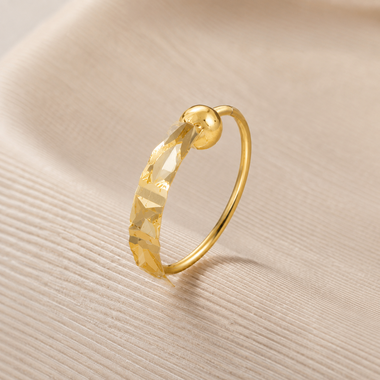 Swara Sleek Cut Gold Nose Ring