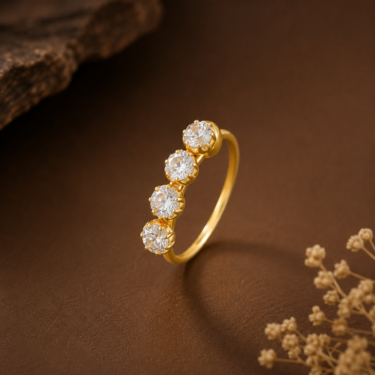 Crystal Blossom Gold Nose Ring