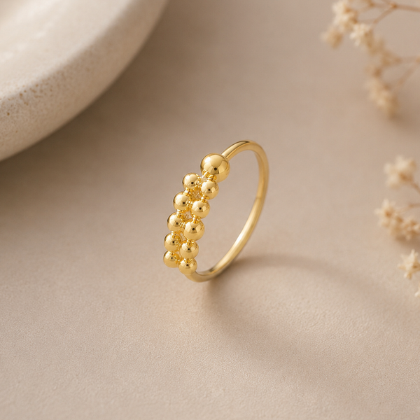 Reeva Bloom Bead Gold Nose Ring