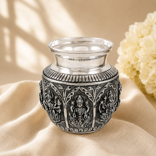 Divine Lakshmi Silver Kalash
