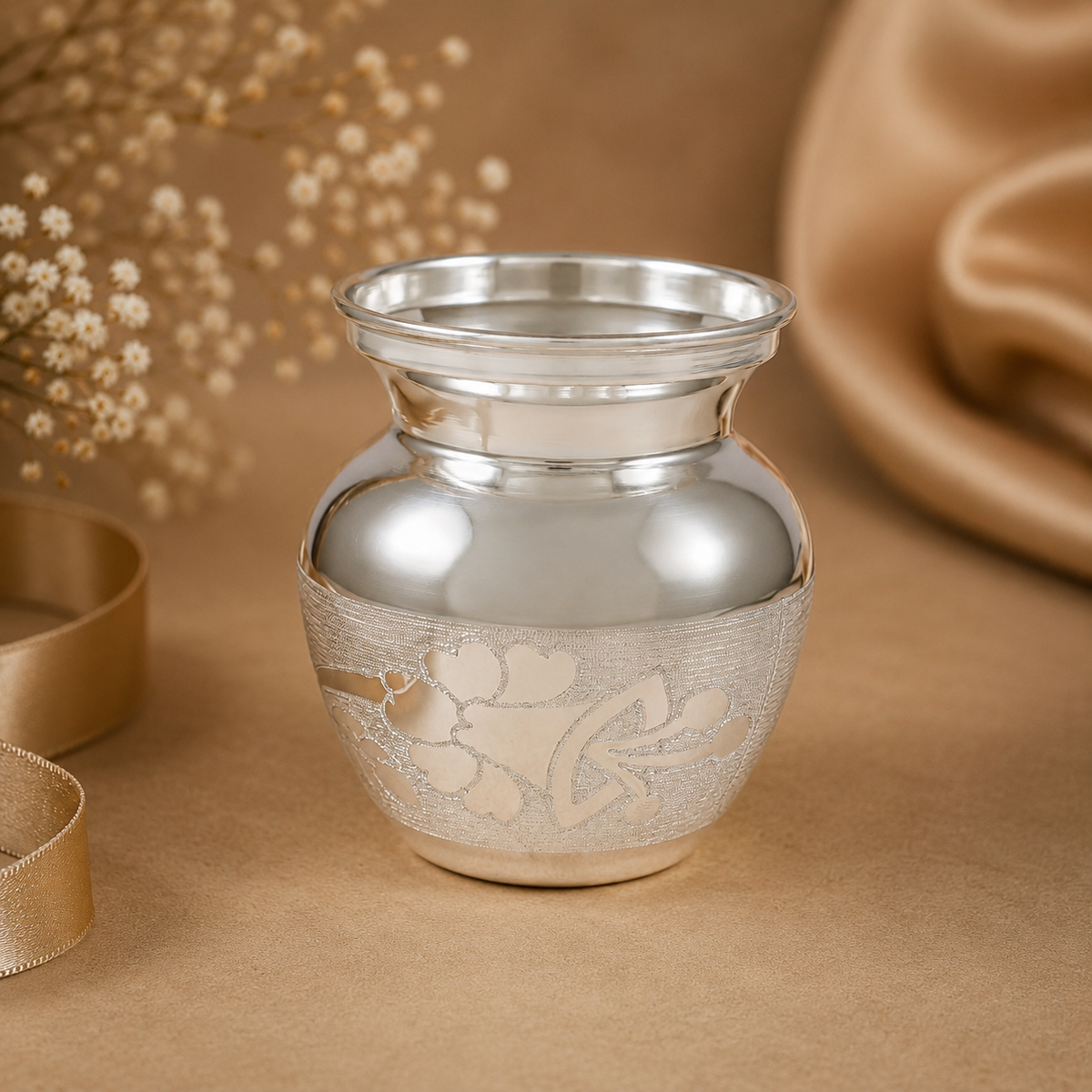 Premium Bloom Silver Kalash