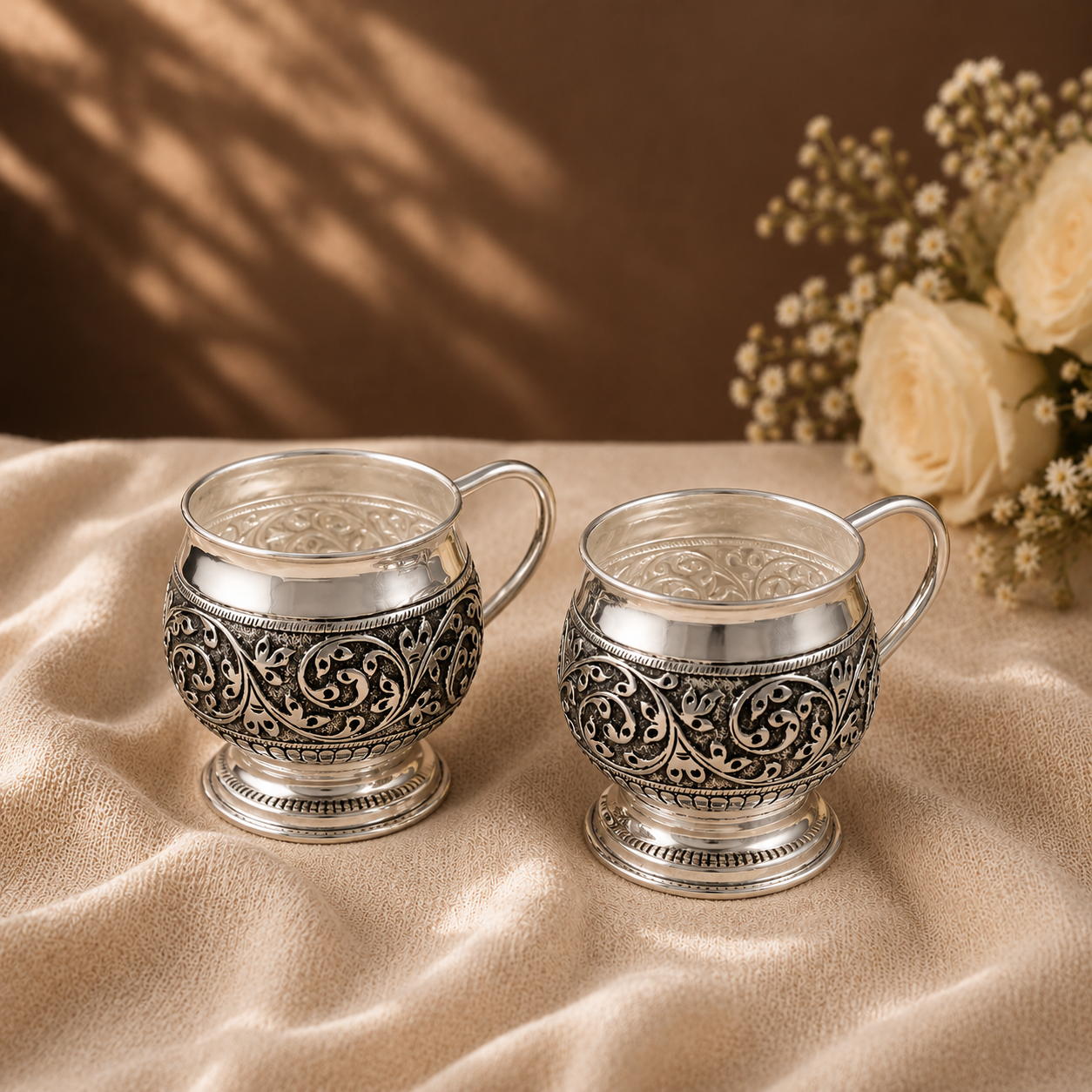 Luxury Vine Silver Cup Set