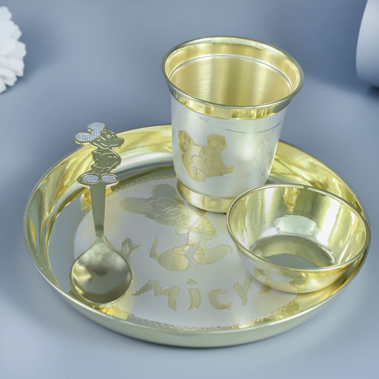 Mickey Silver Baby  Bartan Set