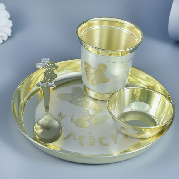 Mickey Silver Baby  Bartan Set