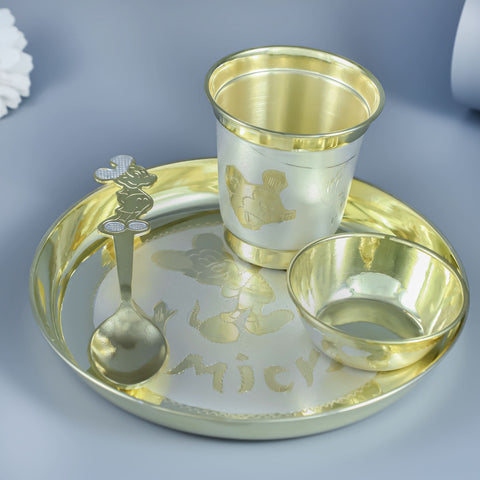 Mickey Silver Baby  Bartan Set