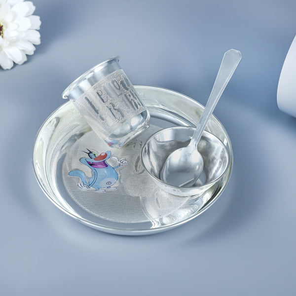 Joyful Silver Baby Bartan Set