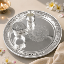 Divine Blessings Silver Puja Thali Set