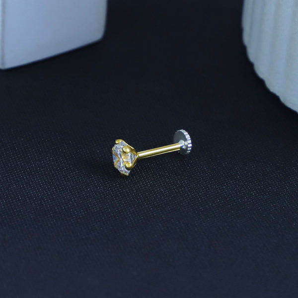 Aarohi Radiant Prism Gold Nose Pin