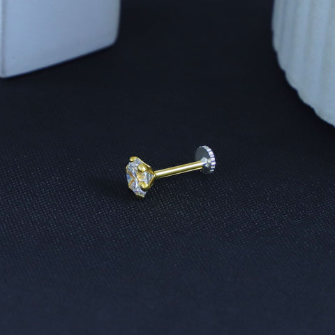 Aarohi Radiant Prism Gold Nose Pin
