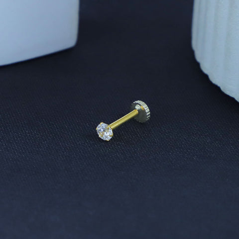 Damini Crystal Glow Gold Nose Pin