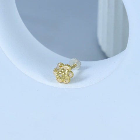 Gauri Radiant Petal Gold Nose Pin