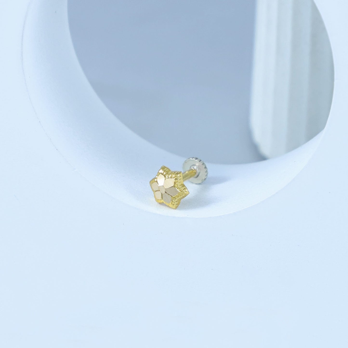 Jyoti Golden Petal Spark Gold Nose Pin