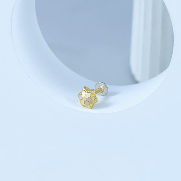 Jyoti Golden Petal Spark Gold Nose Pin