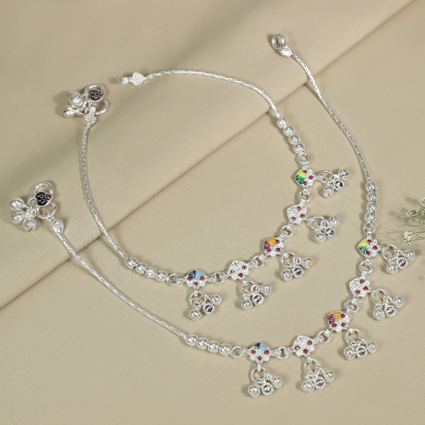 Anisha Regal Silver Anklets