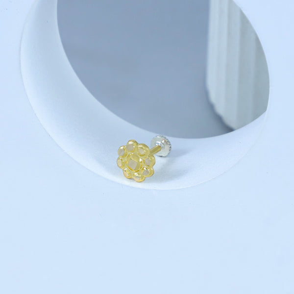Meher Floral Style Gold Nose Pin