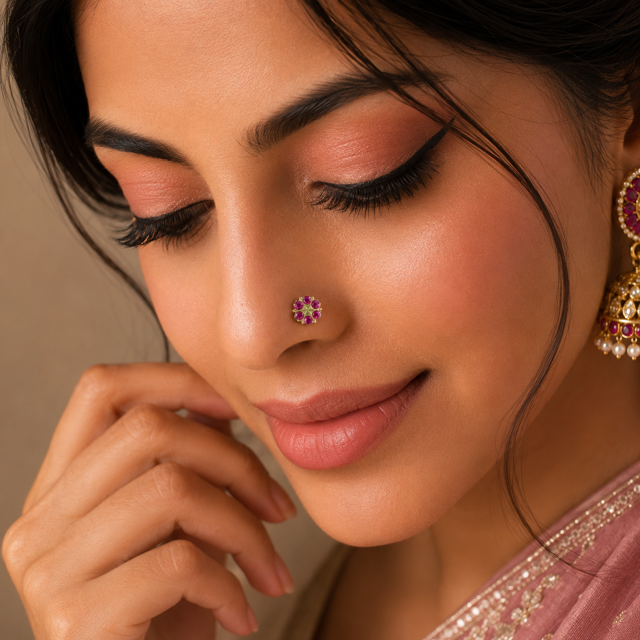 Zara Flower Gold Nose Pin