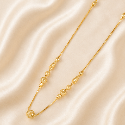 Devika Designer Bead Accent Gold Chain