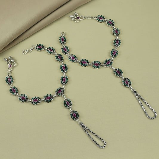 Charvi Elegant Silver Anklets