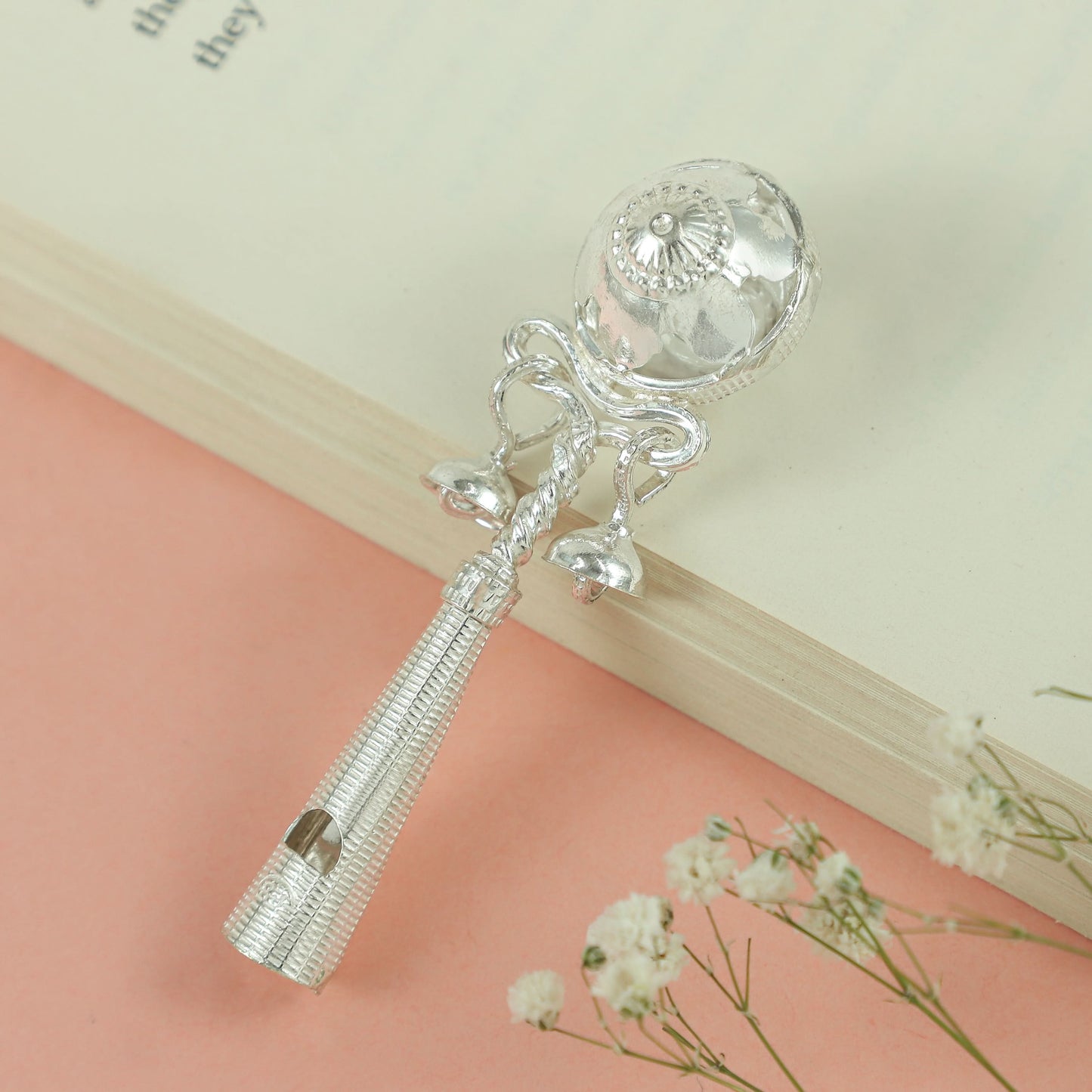 Lovely Silver Baby Rattle