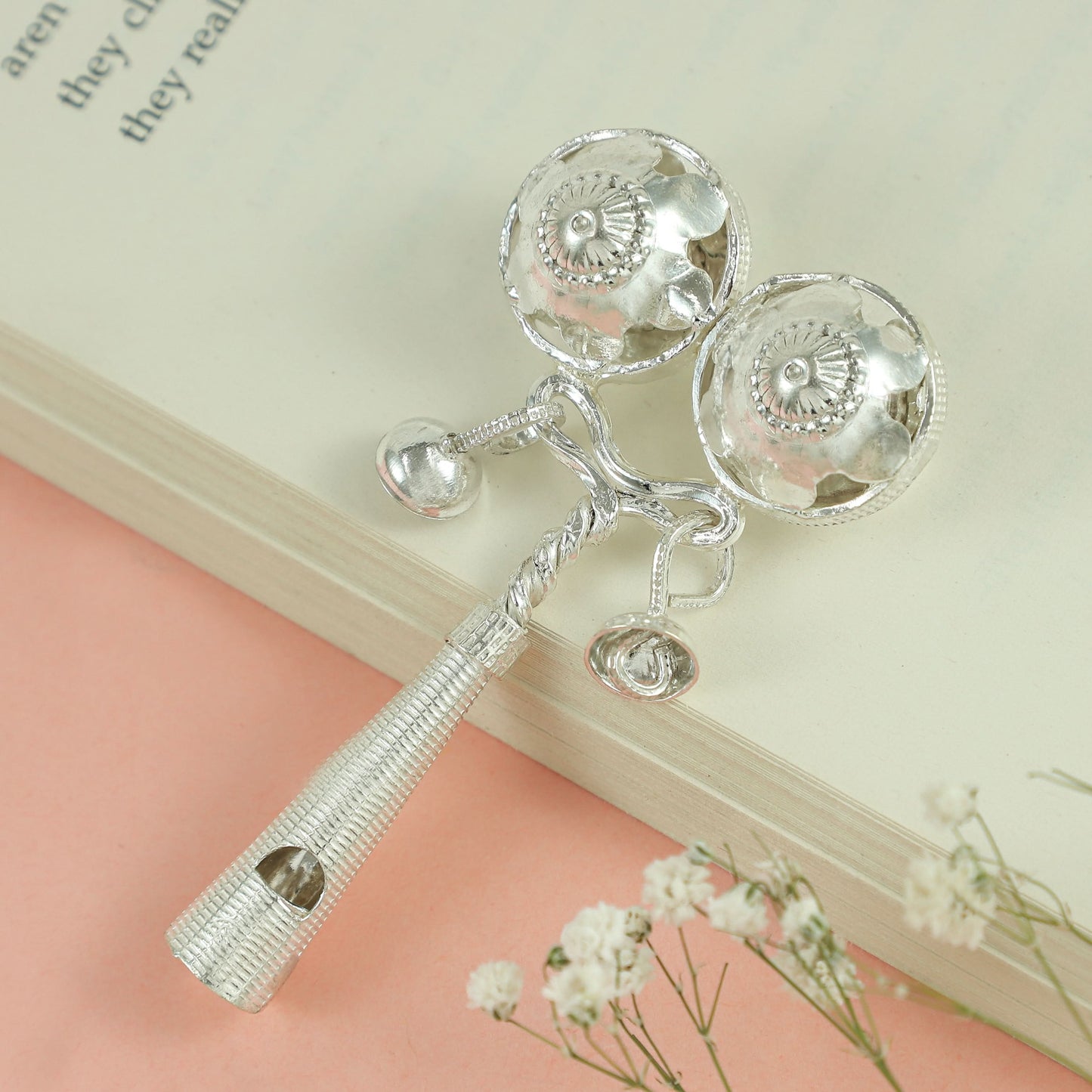 Pretty Silver Baby Rattle