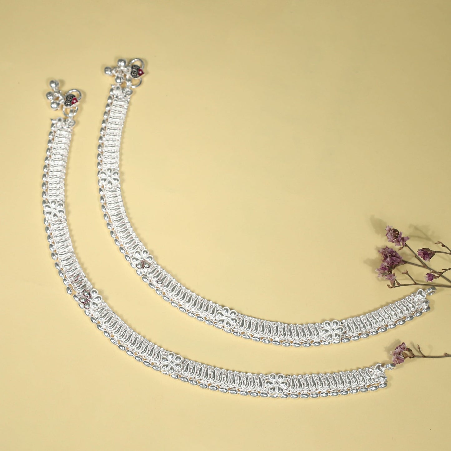 Sanjh Radiant Silver Anklets